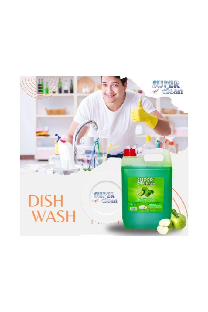 سوبر كلين سوبركلين سائل جلي التفاح 5 لتر – قوة إزالة الدهون برائحة التفاح المنعشة - Image 4