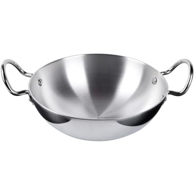 Kitchenmark 3Pc Aluminum Woks Shallow Kadai Set 21Cm 23Cm 25Cm  Mirror Polished - Image 2
