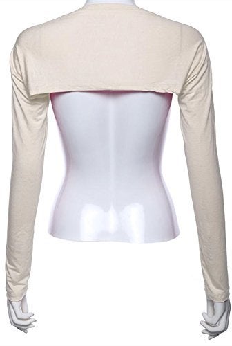 YEESAM Bolero Shrugs for Women Long Sleeve Arm Sleeves Hijab Accessories One Size (Beige) - Image 2