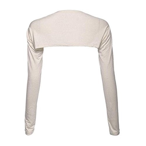 YEESAM Bolero Shrugs for Women Long Sleeve Arm Sleeves Hijab Accessories One Size (Beige) - Image 5