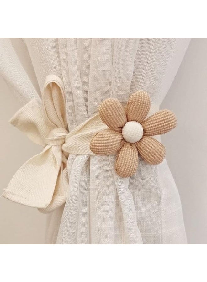 2pcs Cute Three-dimensional Flower Curtain Bandage Tied Ornaments One-Pair Package Simple and Fresh Curtain Buckle Lace Up Hanging Ornaments - Image 5