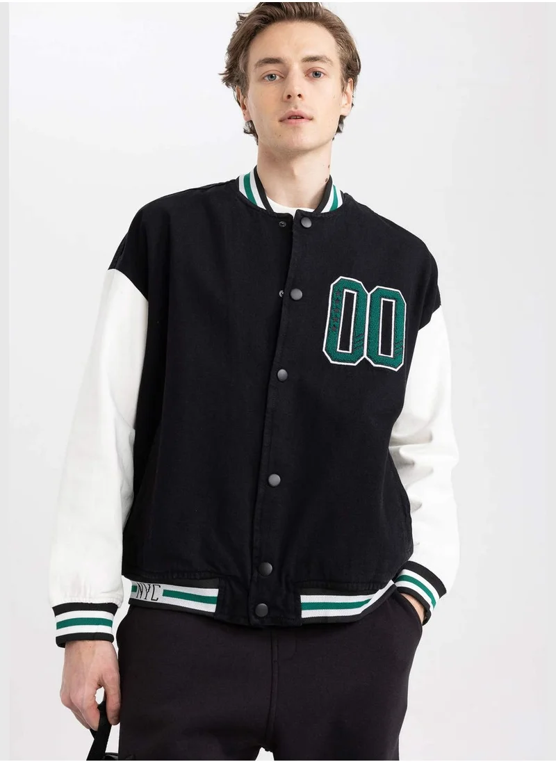 ديفاكتو Man Bomber Long Sleeve Denim Jacket