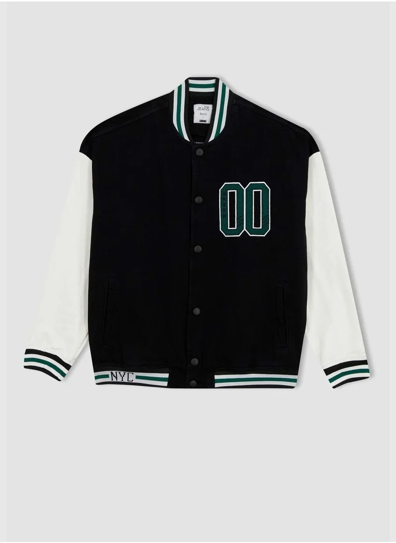 ديفاكتو Man Bomber Long Sleeve Denim Jacket