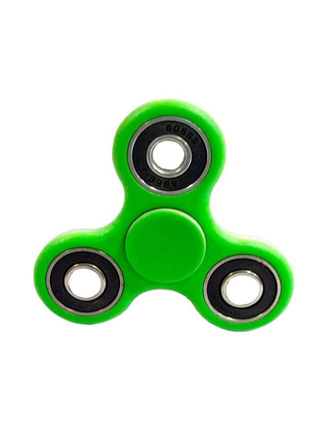 Premsons Premsons® Hand Spinner Desk Toy - High Speed Smooth Finger Spin Sensory Fidget Stress Relief Game Play for Kids & Adults - Birthday Party Gift - Four Bearing - Green + White Dual Sided  - Image 1