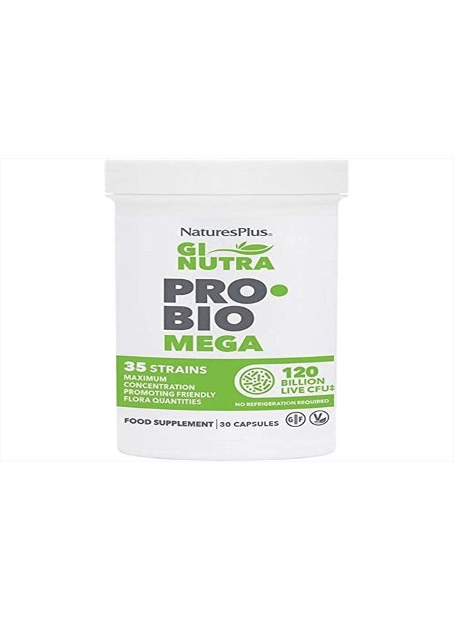 Nature's Plus NaturesPlus GI Natural Probiotic Mega - 30 Capsules - Digestive & Immune Health - Gluten Free - 30 Servings - Image 1