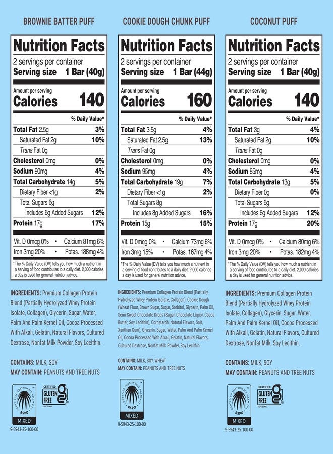 Built Bar, Puff Protein Bars, Variety Pack, Collagen, On-the-go Snacks, Breakfast Bar, Mixed Sampler, 12 Pack - Image 4