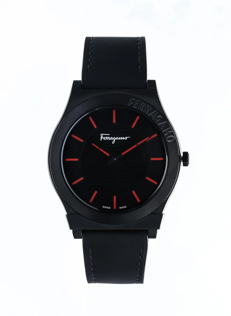 Gancini Quartz Black Dial Watch