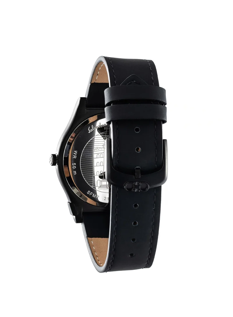 FERRAGAMO  Gancini Quartz Black Dial Watch for Men | Best Price UAE
