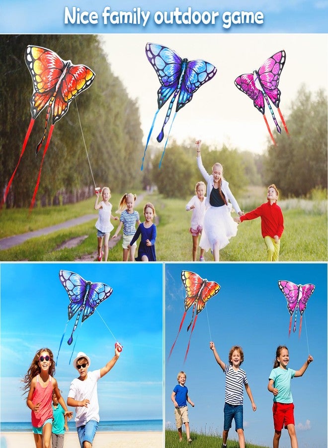 BLOOLILIES 3 Pack Butterfly Kites for Kids Age 4-8 8-12, Easy to Fly with 328ft Kite String for Adults & Beginner, Easy to Assembled Colorful Kite for Beach Trip Family Activities Outdoor Games - Image 4