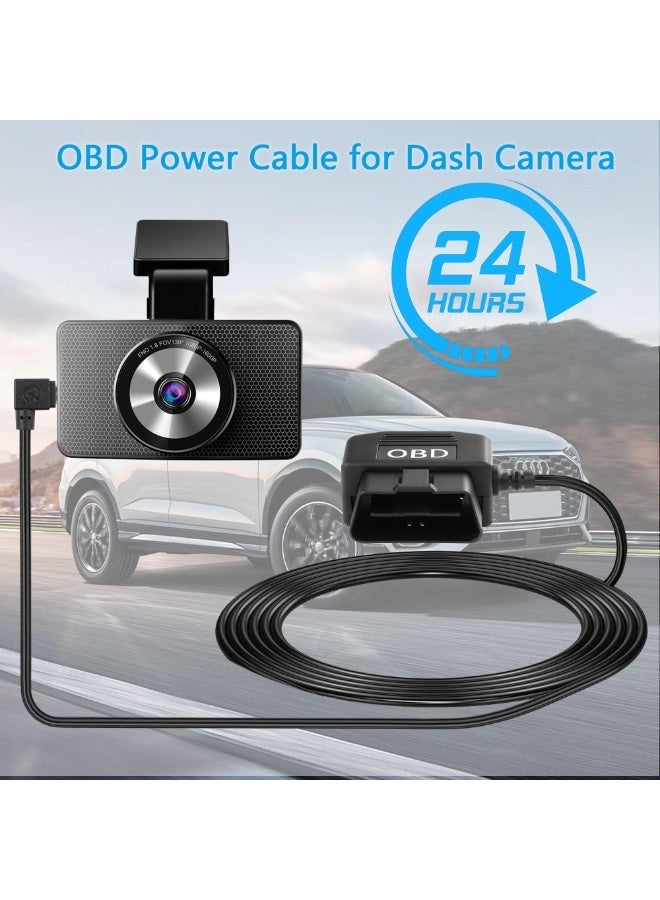 فيلارو مجموعة توصيل OBD بمنفذ USB مصغر للكاميرا الأمامية، موصل كوع بزاوية 90°، كابل طاقة بطول 11 قدمًا من 12V-24V إلى 5V - Image 4