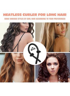 General Heat-free curling iron, silk headband, with hairpins, soft and natural curls and waves to do your own, styling tool for sleeping overnight (black)  - Image 2