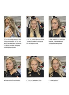General Heat-free curling iron, silk headband, with hairpins, soft and natural curls and waves to do your own, styling tool for sleeping overnight (black)  - Image 5
