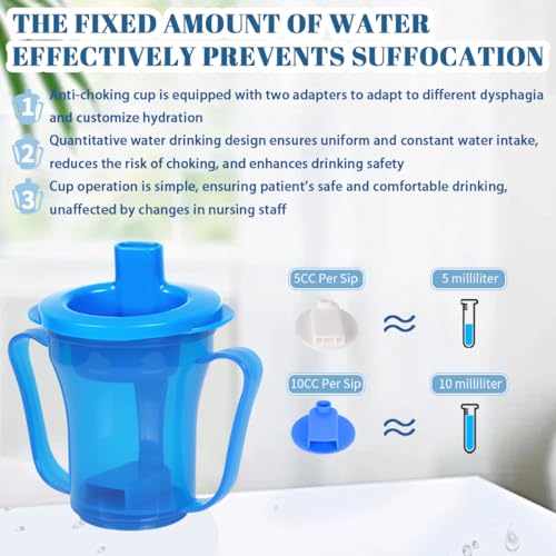 Ehucon dysphagia regulating drinking cup for elderly with difficulty swallowing,with 5cc and 10cc sip cup,assistive devices liquids only,No thickener is Used (Blue-Lid+Body,Pack of 1) - Image 4