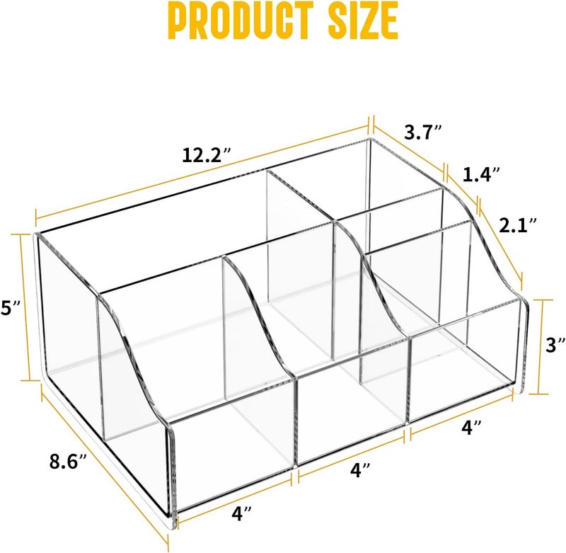 Upitry 𝘼𝙘𝙧𝙮𝙡𝙞𝙘 𝘾𝙤𝙛𝙛𝙚𝙚 𝘽𝙖𝙧 𝙊𝙧𝙜𝙖𝙣𝙞𝙯𝙚𝙧 𝙎𝙩𝙖𝙩𝙞𝙤𝙣 - Multiple Compartments - Kitchen Bar Tools Storage Rack - Beverage Station Organizer for Coffee Creamer Syrup - Image 2