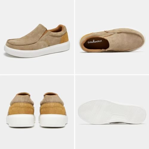 OrthoComfoot Men's Orthopedic Walking Shoes Slip On Loafers: Casual Arch Support Dress Shoes for Overpronation, Lightweight Comfy Orthotics Walking Shoes for Relieve Flat Feet Size 8 - Image 4