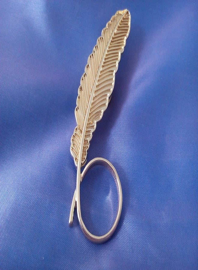 NOUMANDA Shiny Golden Animal Feather Magnetic Eyeglass Holder Brooch (Gold) - Image 2