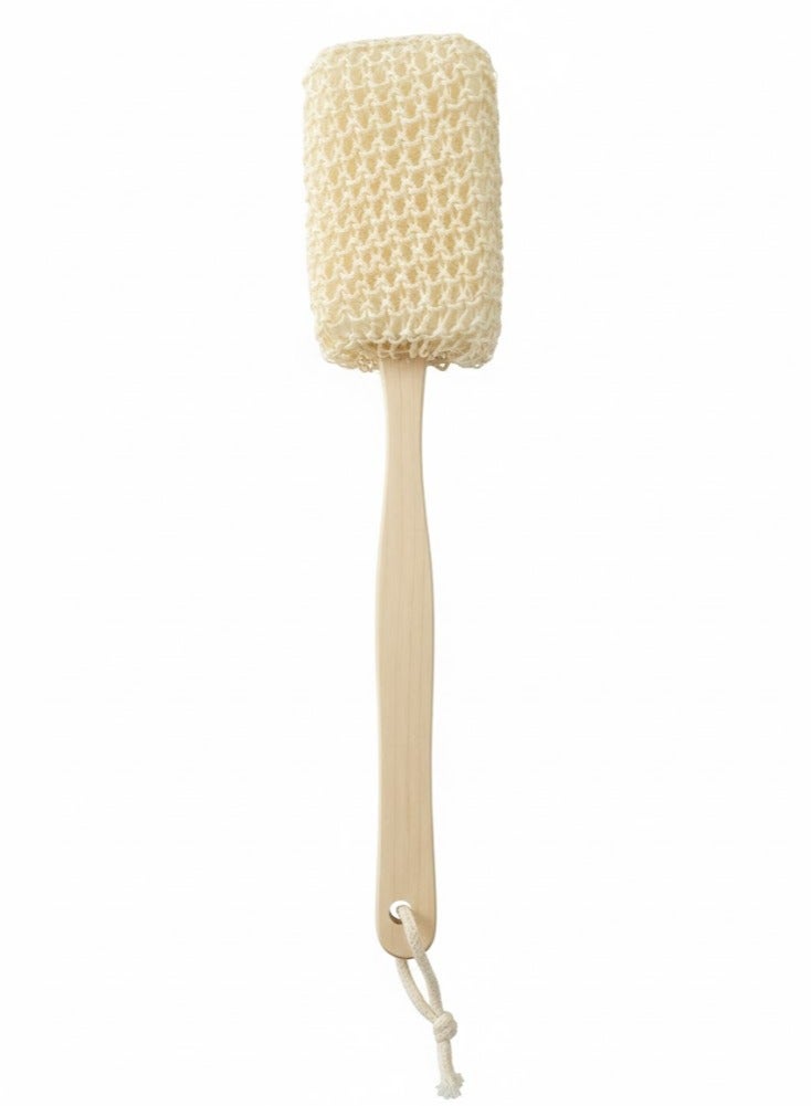 Long Handled Wooden Loofah Sponge Shower Bath 38cm - Image 1