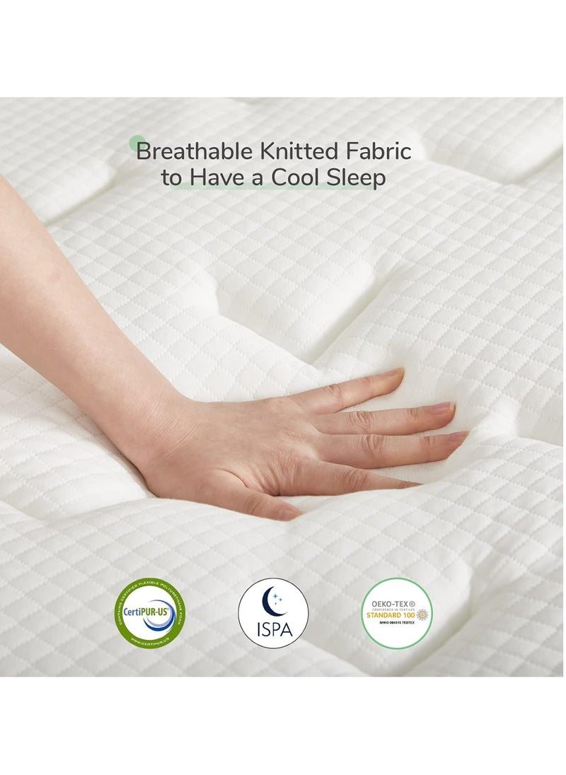 The Home Mart - The Home Mart Single Size 30 cm Hybrid Reversible Pocket Spring Mattress with Cool Gel Memory Foam, Advanced Motion Isolation & Pressure Relief – Medium Firm Support for Restful Sleep (Super King: 200x200) - Image 1