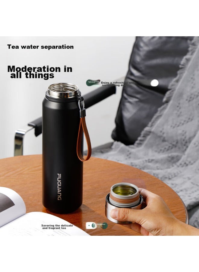 Tomimitsu Fuguang Large Capacity Insulated Mug 316 Stainless Steel Dual-use Lid For Students, Office Water Bottle For Men And Women, Tea Infuser Cup 600ml - Image 5