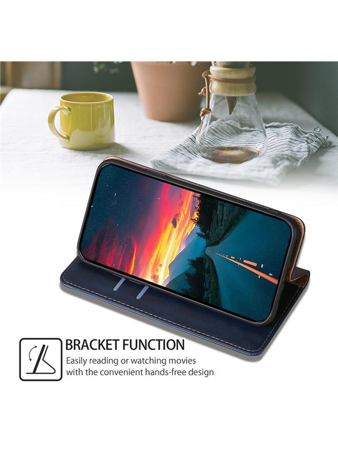 اس-توب جراب لهاتف Samsung Galaxy A06 مصنوع من الجلد المغناطيسي بلون سادة لامع وزيتي - Image 4
