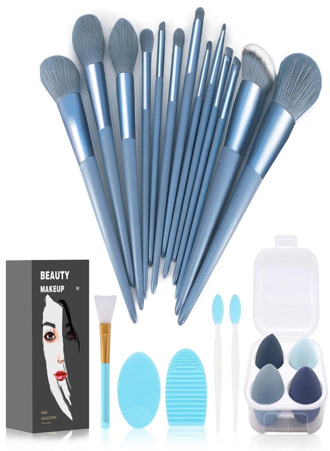 Koccido Makeup Brushes 22 Pcs Makeup Kit,Foundation Brush Eyeshadow Brush Make up Brushes Set (Blue, 22 Piece Set Large) - Image 1