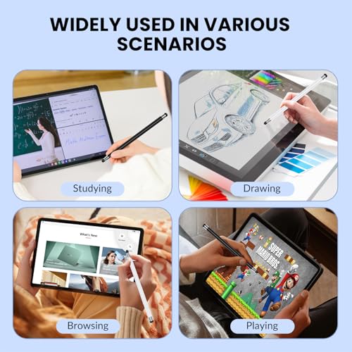 AGREJO Stylus Pen for Touchscreen 10PCS, AGREJO High Precision and Sensitivity Stylus Pen for iPad/iPhone/Samsung/Android and Tablets, Compatible with All Capacitive Touch Screen (10-Pack (Black/White)) - Image 5