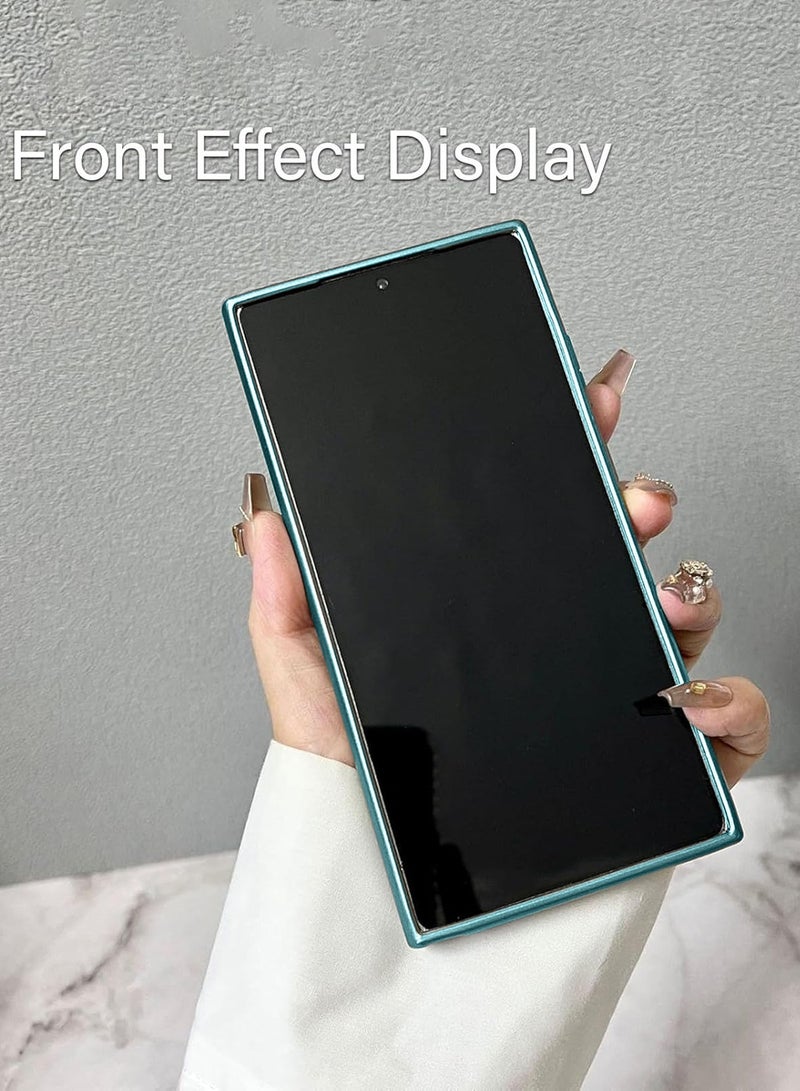 دبليو تيك جراب سامسونج جالكسي S24 الترا 5G 2024 من قماش أراميد ذو ملمس متميز مصمم للجهاز مع خاصية ماجسيف - لون أخضر داكن - Image 4