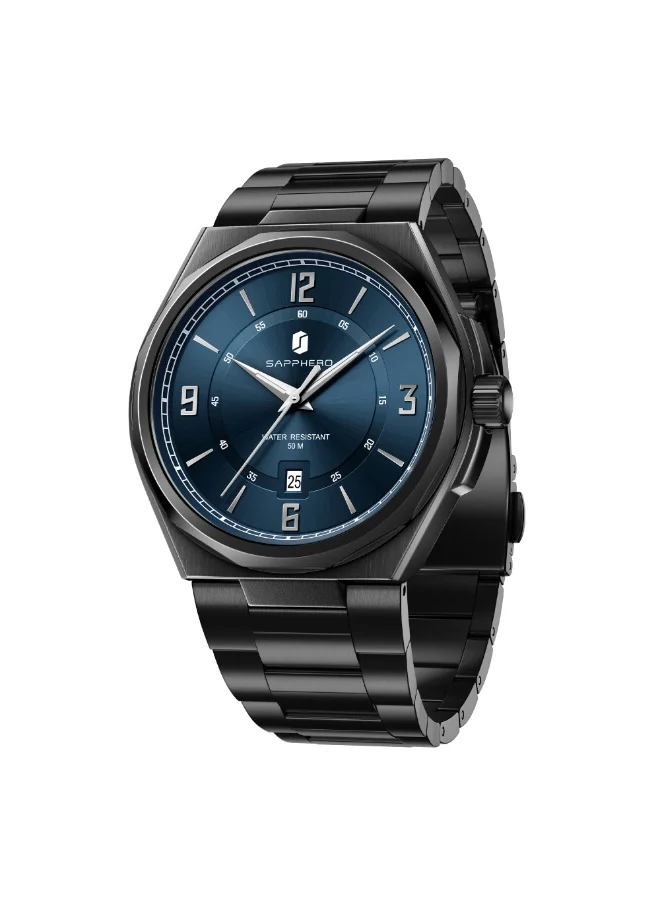 Sapphero SAPPHERO Watches for Men Arabic Numeral Dial Quartz Wristwatch 50M Waterproof Luminous Watches Mens Watch Work Sport Casual Dress Watch with Stainless Steel Strap Elegant Gifts for Men