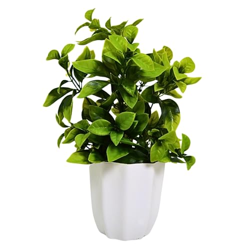 fancymart Artificial Plant Leaves in Pot Perfect Potted Decoration for Home Living Room & Office Spaces Height - 30cm - Image 5