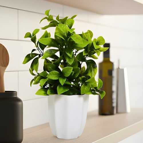 fancymart Artificial Plant Leaves in Pot Perfect Potted Decoration for Home Living Room & Office Spaces Height - 30cm - Image 1