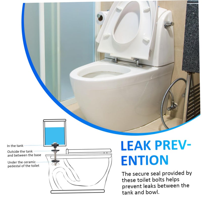 2 Pcs Toilet Tank Bolts Gasket Seal Kit For Easy Installation And Leak Proof Connection - Image 4
