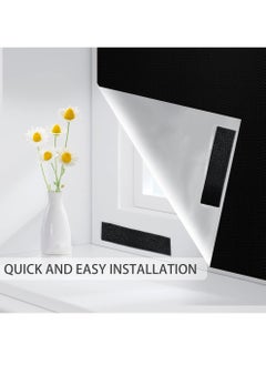 Uwals Blackout Blind 145 x 300cm 420D Black Out Fabric Portable Blackout Blinds Easy Stick On Window for Home Office Nursery Bedroom Car No Drill Travel Blackout Blind  - Image 5