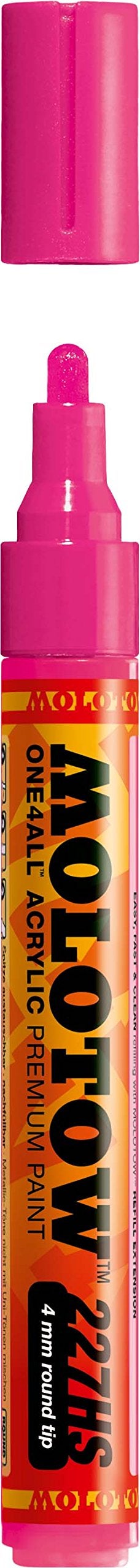 MOLOTOW ONE4ALL Acrylic Paint Marker, 4mm, Neon Pink Fluorescent, 1 Each (227.231) - Image 1
