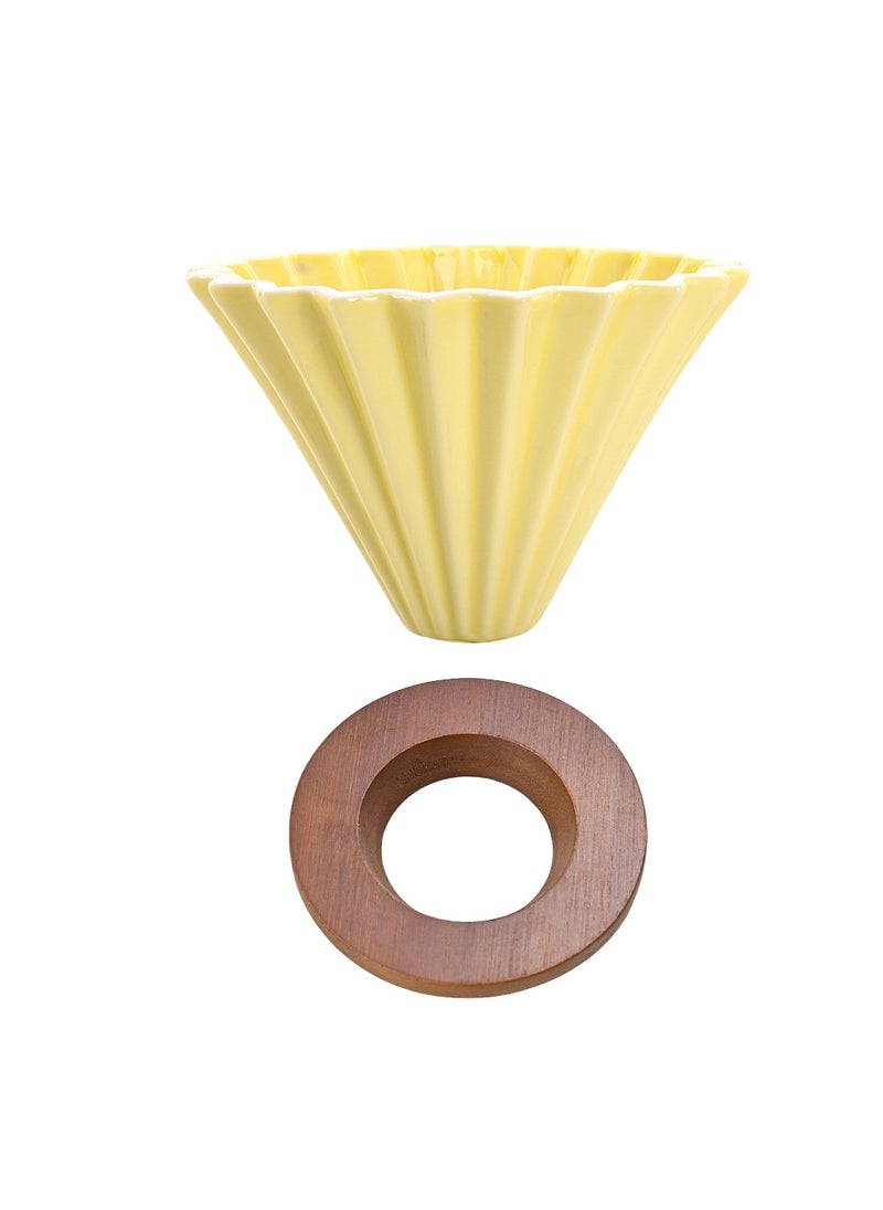 EqiEch V60 Ceramic Coffee Dripper Origami Style Cone Coffee Filter Reusable Pour Over  Coffee Dripper for Home Office Restaurants 1 To 4 Cups  - Image 1