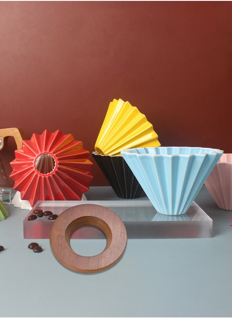 EqiEch V60 Ceramic Coffee Dripper Origami Style Cone Coffee Filter Reusable Pour Over  Coffee Dripper for Home Office Restaurants 1 To 4 Cups  - Image 3