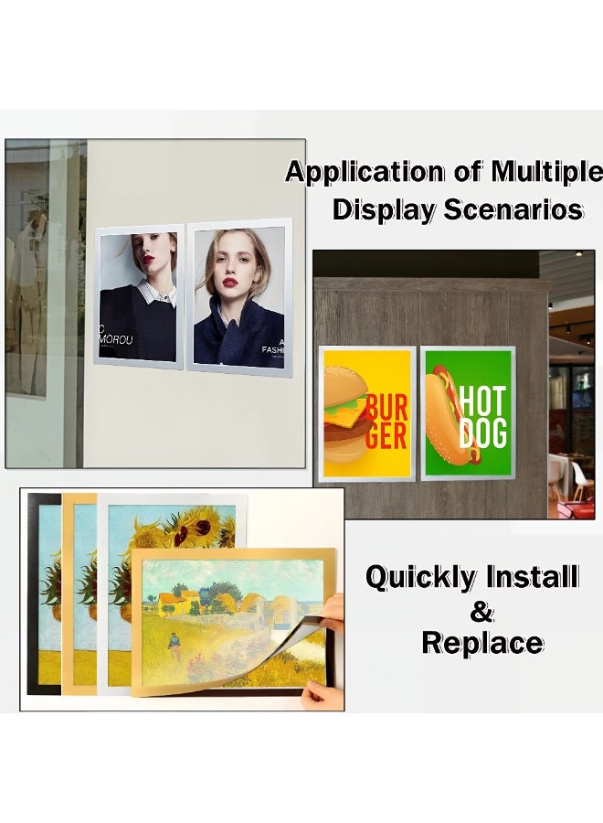 ValueHut A4 Magnetic Display Frame 10-Pack – Self-Adhesive Poster Frame for Restaurants, Shops, Office Notices & Home Photos | Gold Border | Easy-to-Use Magnetic Paper Holder - Image 5