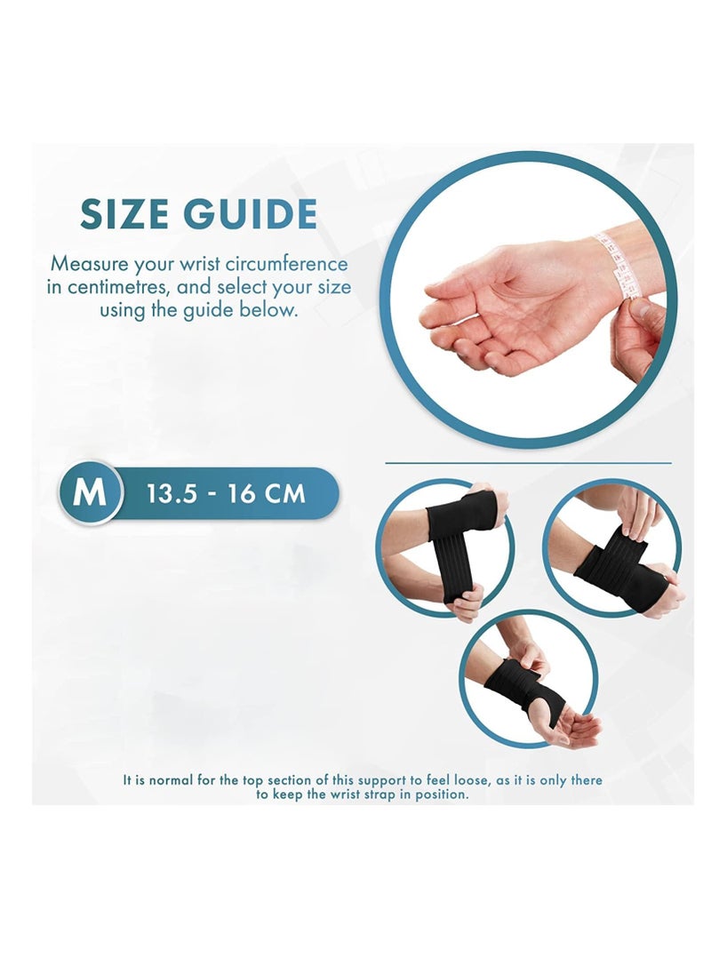 2Pcs Elastic Wrist Support with Strap Ideal for Sprains Injury or Sports Use with no Metal bar Support Without inhibiting Flexibility M
