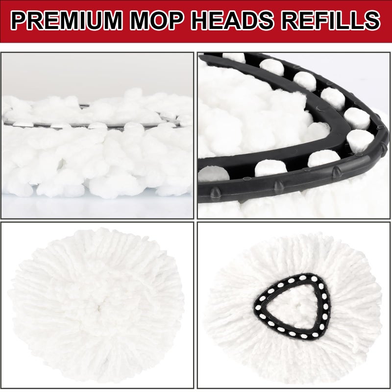 V-chen 12 Pack Spin Mop Replacement Heads, 100% Microfiber Spin Mop Refill for Easy Wring Compatible with Triangle Spin Mop, 360 Degree Spinning Mop Replace Head for Floor Cleaning - Image 3