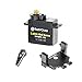 RampCrab RC Steering Servo with Servo Mount Bracket and Servo Horn for AX24 SCX24 RC Car Model Parts Upgrade Parts for Axial AX24 SCX24 124 RC Crawler Black Horn - Image 2