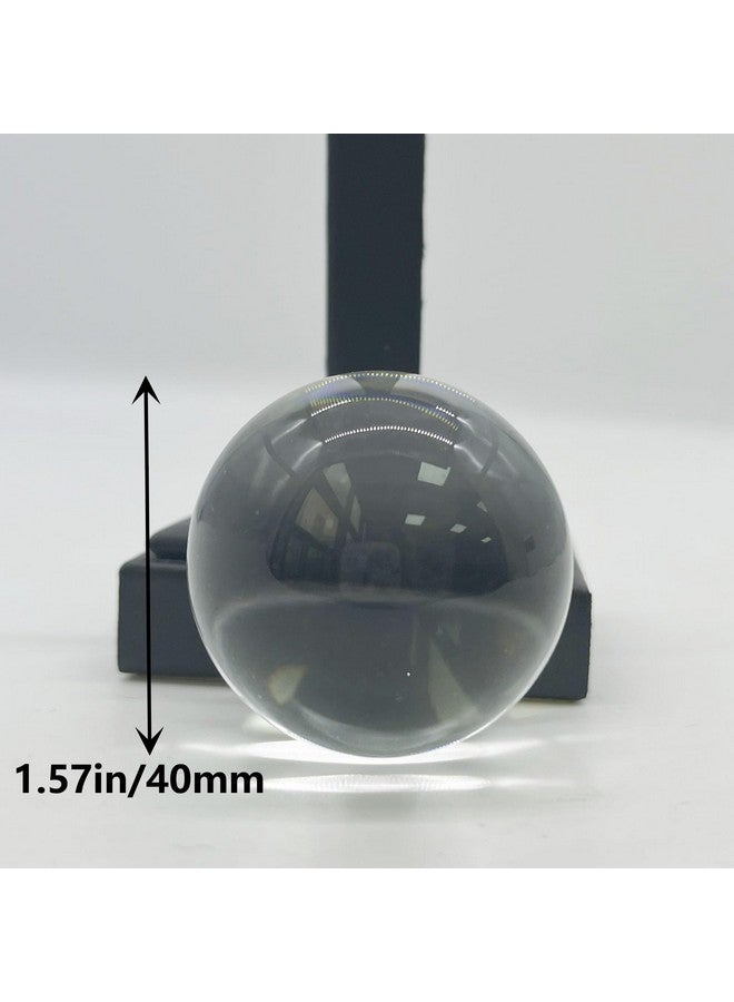 BeeSpring Crystal Solid Clear Crystal Ball 1.57 inch Glass Sphere Display Sculpture Decor Ornaments Home Office Decoration and Photography Accessory Gift with Gift Box (40MM) - Image 2