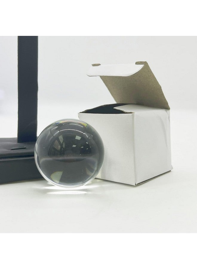 BeeSpring Crystal Solid Clear Crystal Ball 1.57 inch Glass Sphere Display Sculpture Decor Ornaments Home Office Decoration and Photography Accessory Gift with Gift Box (40MM) - Image 3