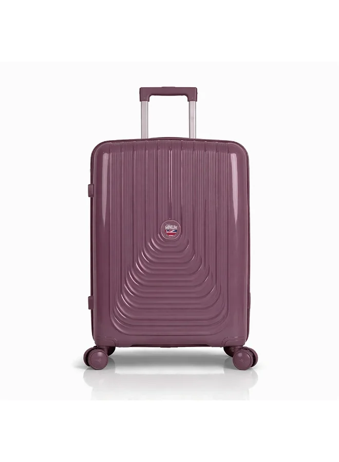 MNUK Viajero Stra Ordinario Set of 3 Luggage|Polypropylene (PP) Hardside Luggage Trolley|Double 360° 4 Wheeler| Cabin-20 Inch, Medium- 24 Inch, Large-28 Inch| Purple