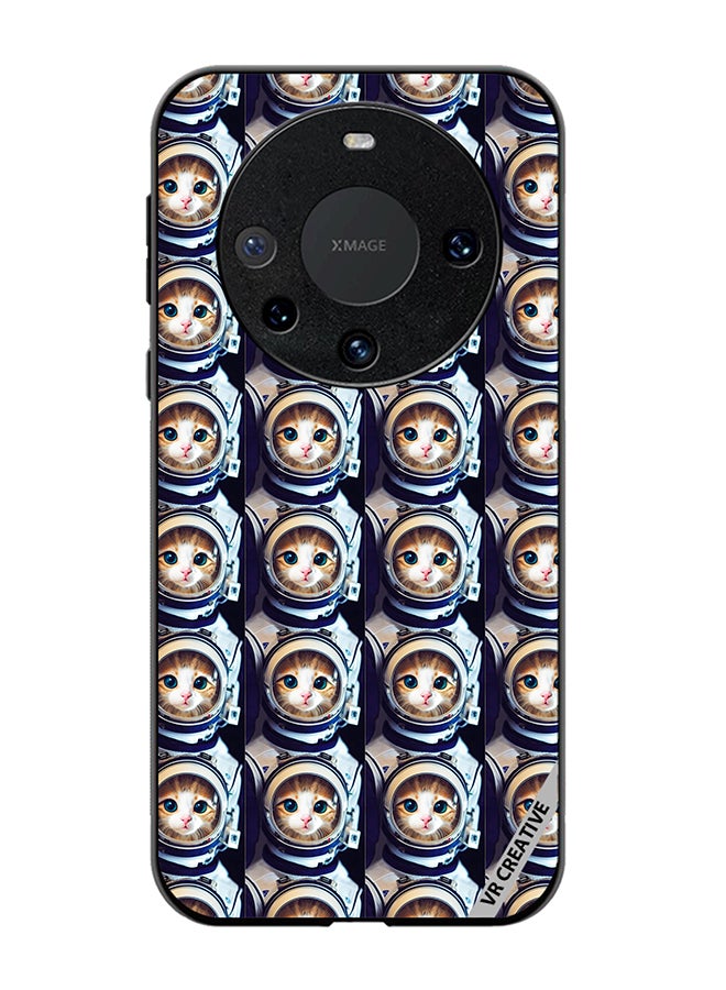 VR CREATIVE Protective Case Cover For Huawei Mate 60 Pro Plus Cat Face Inside Astronauts Helmet Pattern Design Multicolour - Image 1
