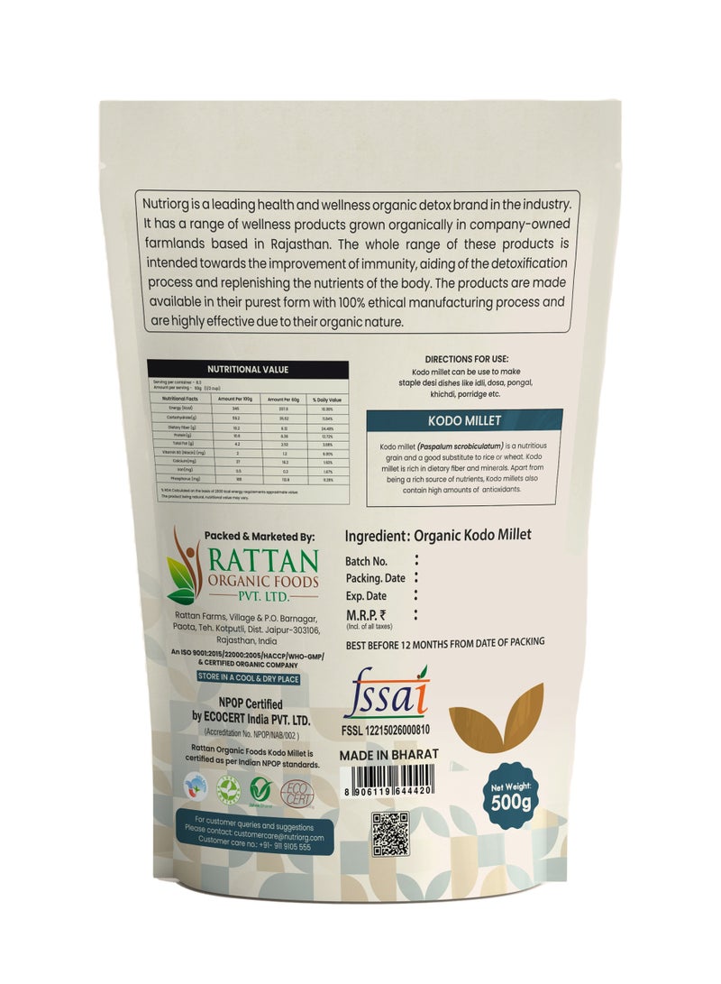 Nutriorg Organic Kodo Millet 500g - Image 2