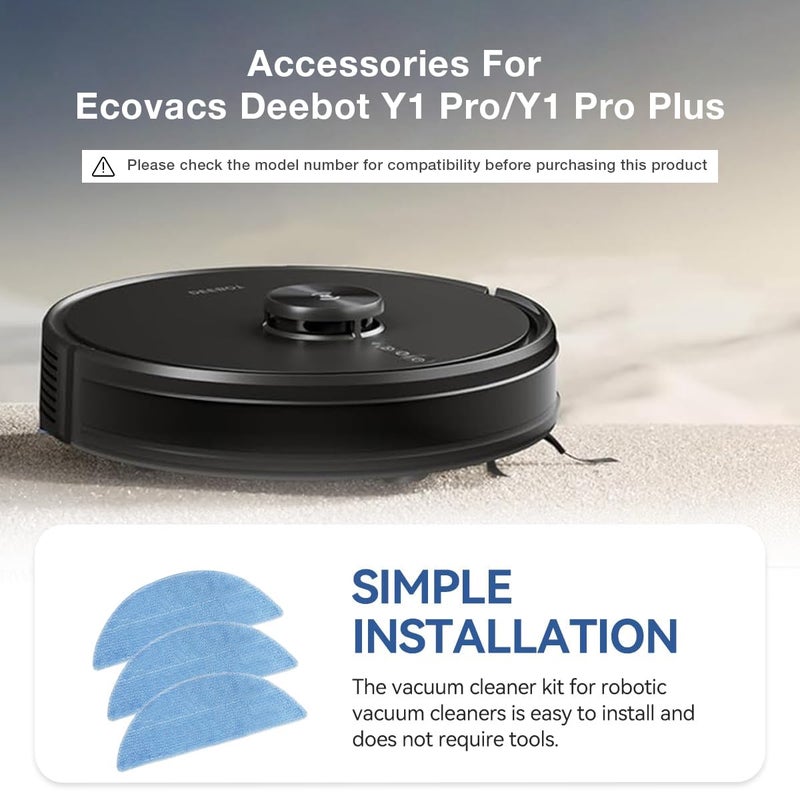 ecovacs ملحق أصلي (وسادات مسح قابلة لإعادة الاستخدام | Y1 PRO و Y1 PRO Plus) (عبوة من 3). للاستخدام المنتظم لمدة تقارب 1 سنة. (غير متوافقة مع أي نماذج أخرى باستثناء Y1 PRO و Y1 PRO Plus) - Image 4