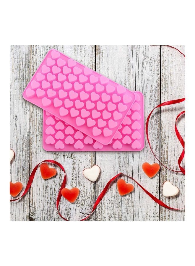 نيبمينينت قوالب لمكعبات الثلج مصنوعة من السيليكون بتصميم على شكل قلب وردي One Size - Image 5
