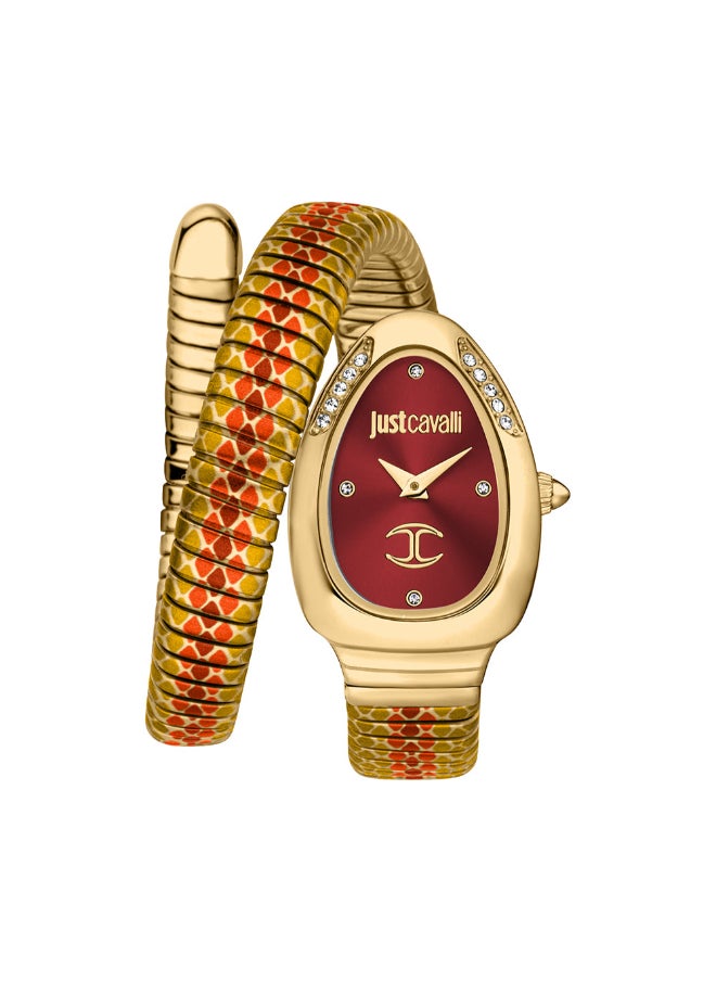 Just Cavalli JUST CAVALLI Womens Snake Red Dial Pelle Solo Analog Watch - JC1L251M0045  - Image 1