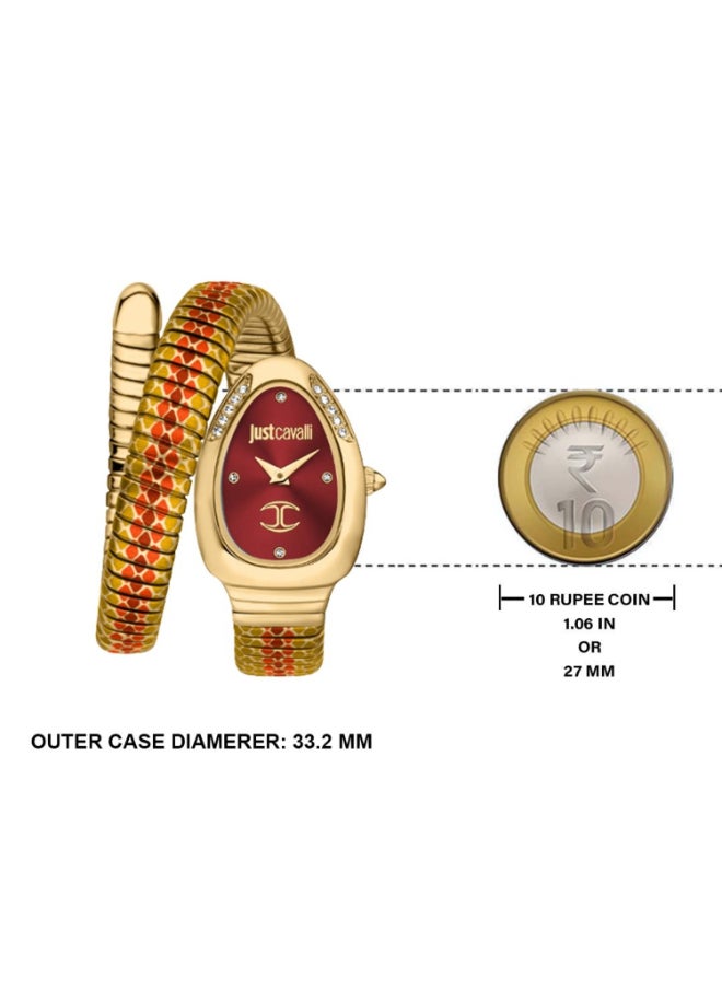 Just Cavalli JUST CAVALLI Womens Snake Red Dial Pelle Solo Analog Watch - JC1L251M0045  - Image 4