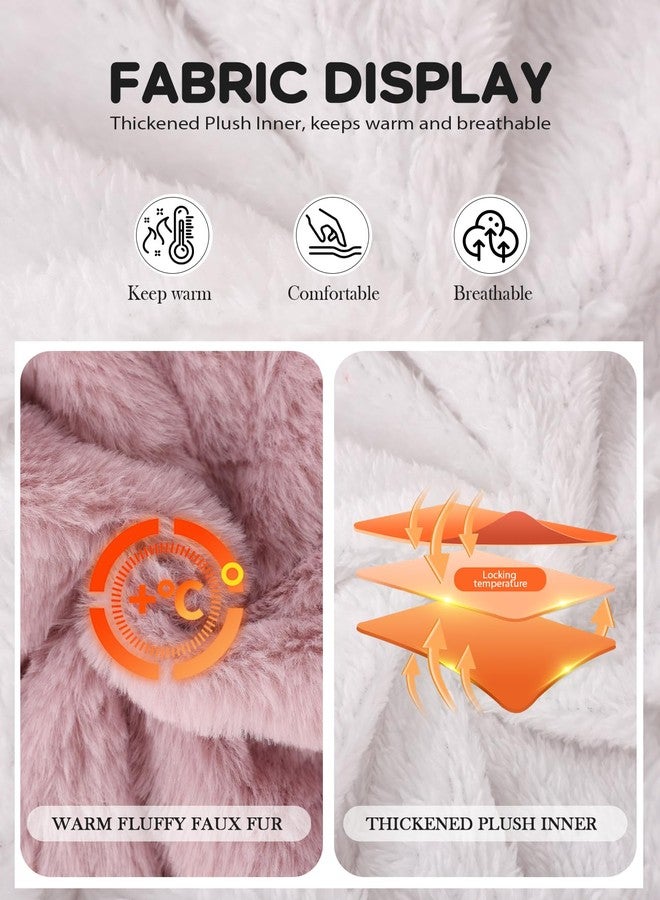 Yimoon Girls Winter Fleece Coats Kids Warm Jacket Cute Ear Hooded Thicken Fuzzy Outerwear(Pink-3Y) - Image 3