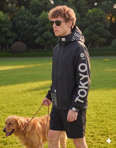 Niepce Inc Japanese Streetwear Waterproof Windbreaker Jackets for Men (Black, X-Large) - Image 2